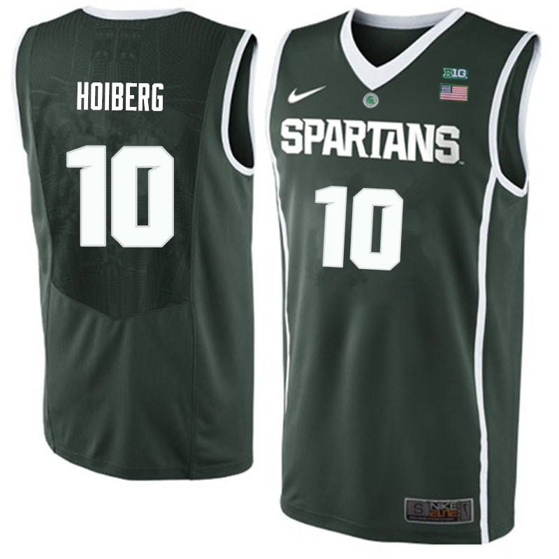 Men #10 Jack Hoiberg Michigan State Spartans College Basketball Jerseys Sale-Green